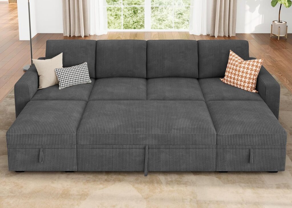 Corduroy Sectional Sofa, Corduroy sofa sectional, Green Corduroy Couch, Gray Corduroy Couch, Modular Sectional Sofa, Oversized Corduroy Modular Sectional Sofa, U-Shaped Oversized Corduroy Sectional Sofa