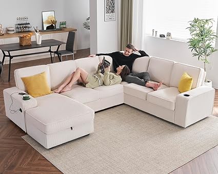 Corduroy Sectional Sofa, Corduroy sofa sectional, Green Corduroy Couch, Gray Corduroy Couch, Modular Sectional Sofa, Oversized Corduroy Modular Sectional Sofa, U-Shaped Oversized Corduroy Sectional Sofa, Modular Sectional Sleeper Sofa Bed, Corduroy Pull Out Couch with Storage Ottoman