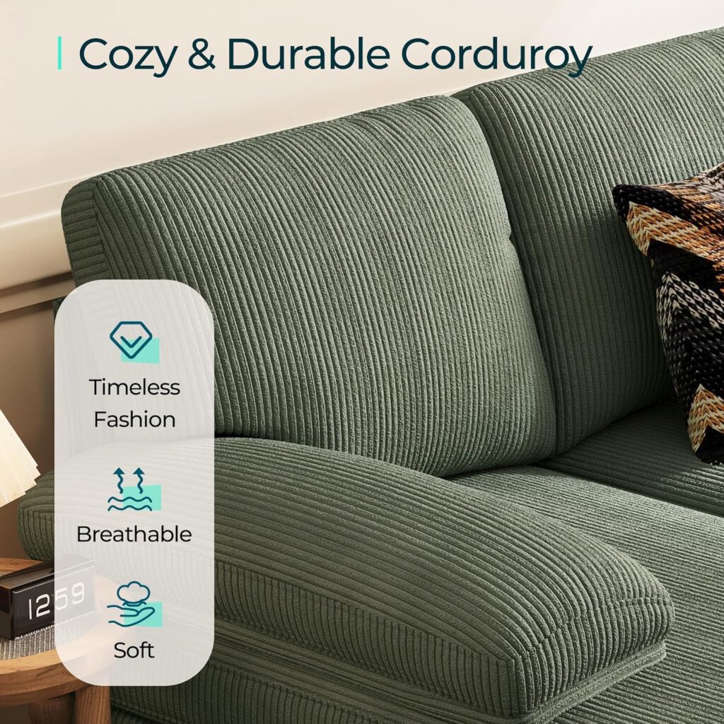 Corduroy Sectional Sofa, Corduroy sofa sectional, Green Corduroy Couch, Gray Corduroy Couch, Modular Sectional Sofa